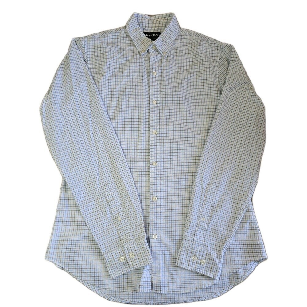 Bonobos Tailored Fit Shirt Mens Size Large Long Heavyweight Cotton Plaid Print - Picture 12 of 12